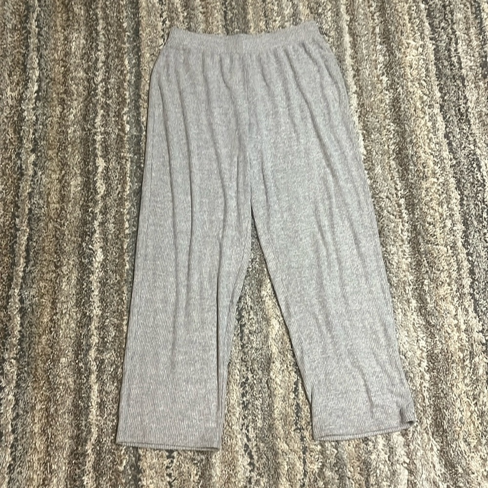 Open Edit Heathered Gray Open Leg Sweatpants
